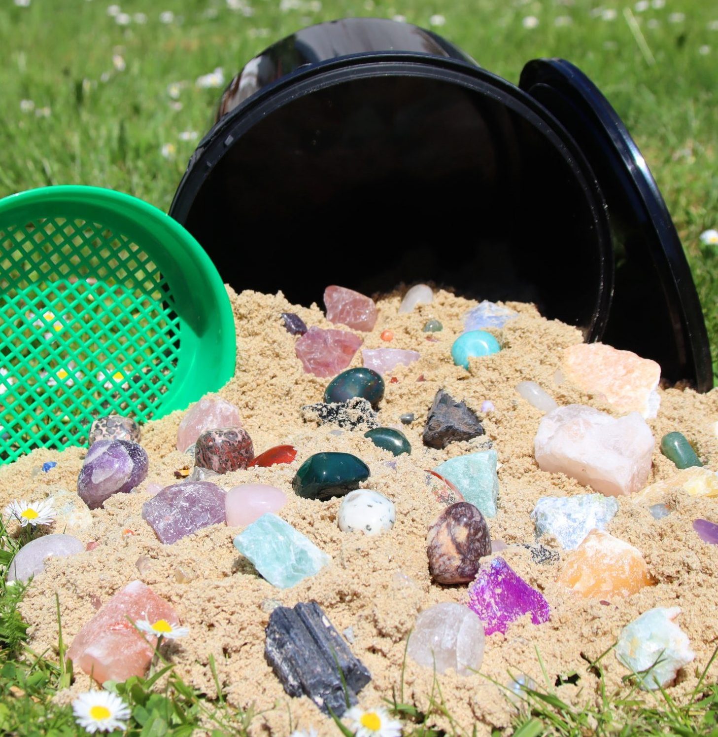 Eimer (3Liter) mit Sieb und kleiner Achatscheibe