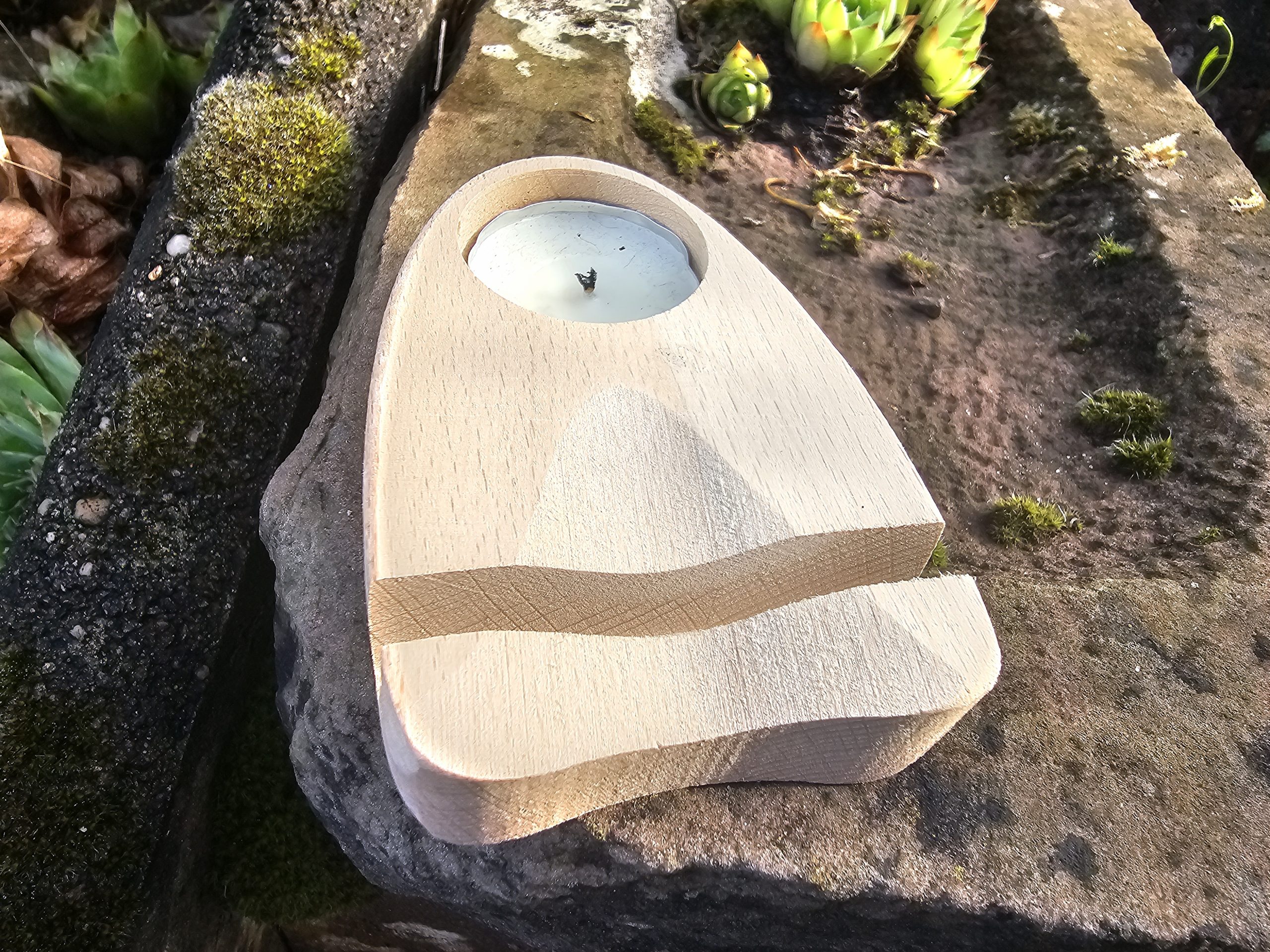 Deko-Bundle (Teelichthalter & große Achatscheibe) – Bild 2