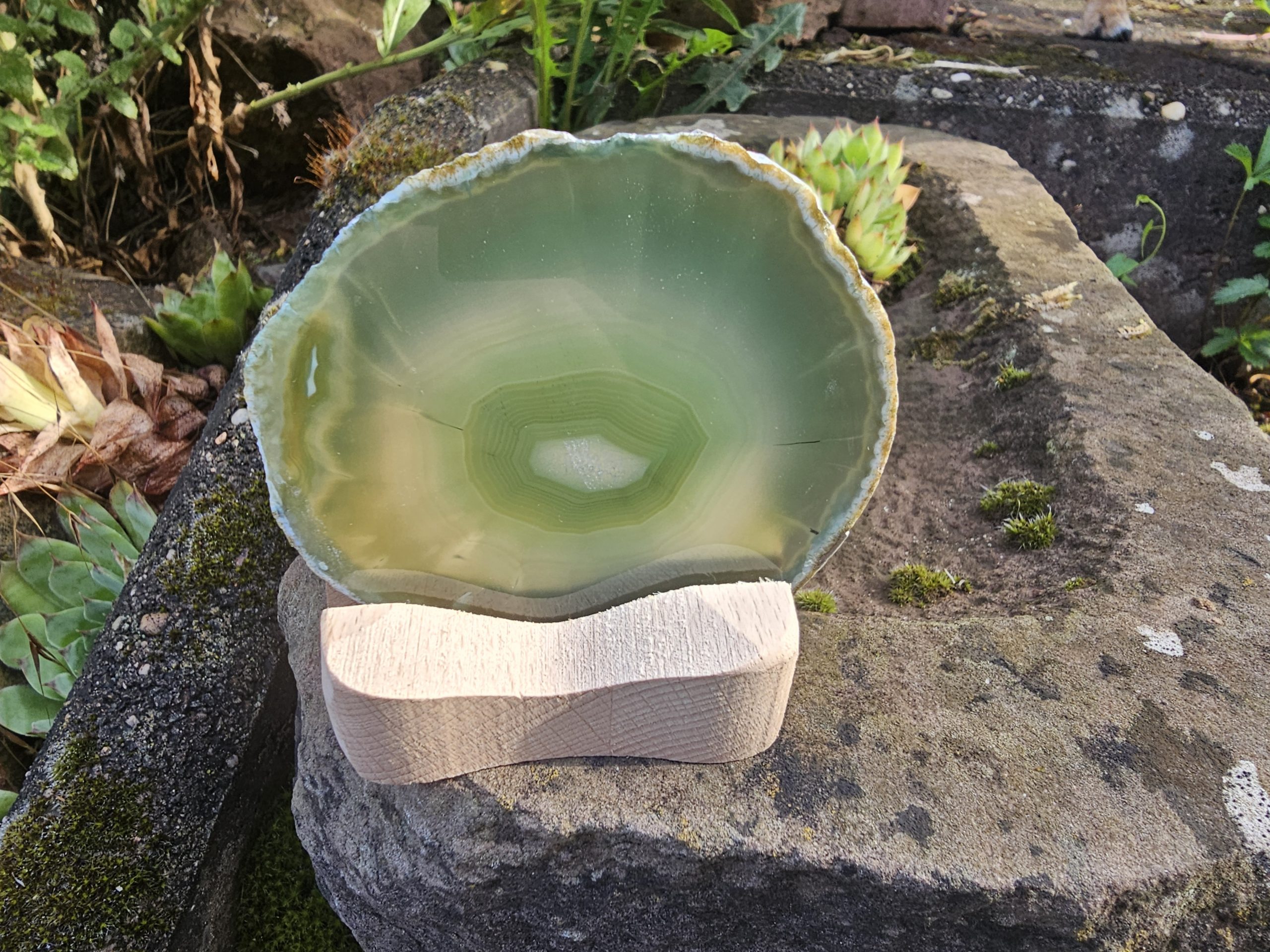 Deko-Bundle (Teelichthalter & große Achatscheibe) – Bild 4