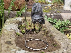 Fledermaus aus Syenit aka. Yooperlit inkl. Ständer