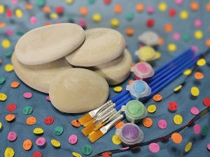 Kreativset "große Steine bemalen" für 5 große Steine aus Gießbeton